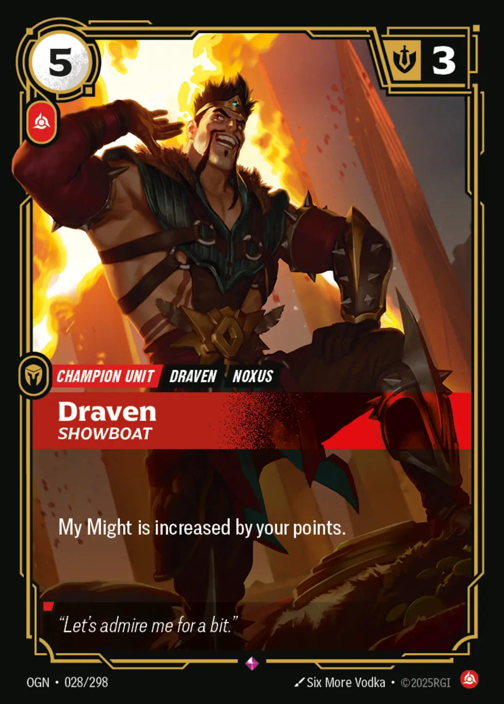 OGN-028/298 Draven, Showboat (Foiled)