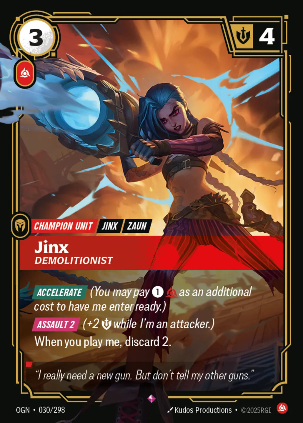 OGN-030/298 Jinx, Demolitionist (Foiled)