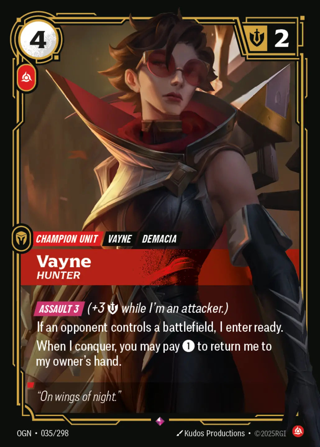 OGN-035/298 Vayne, Hunter (Foiled)