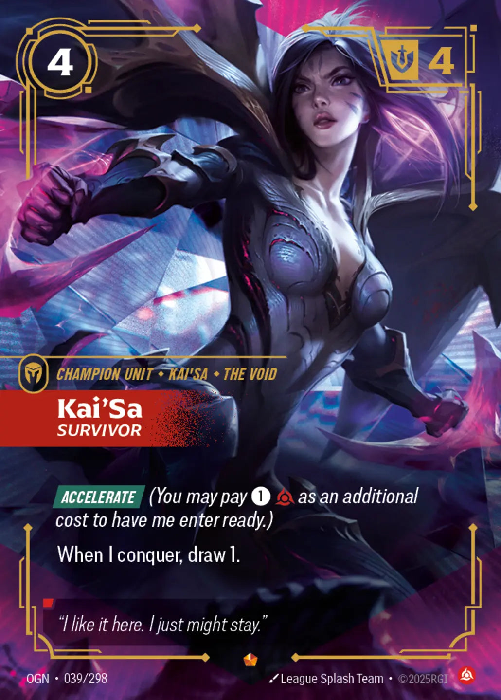 OGN-039/298 Kai'Sa, Survivor (Foiled)