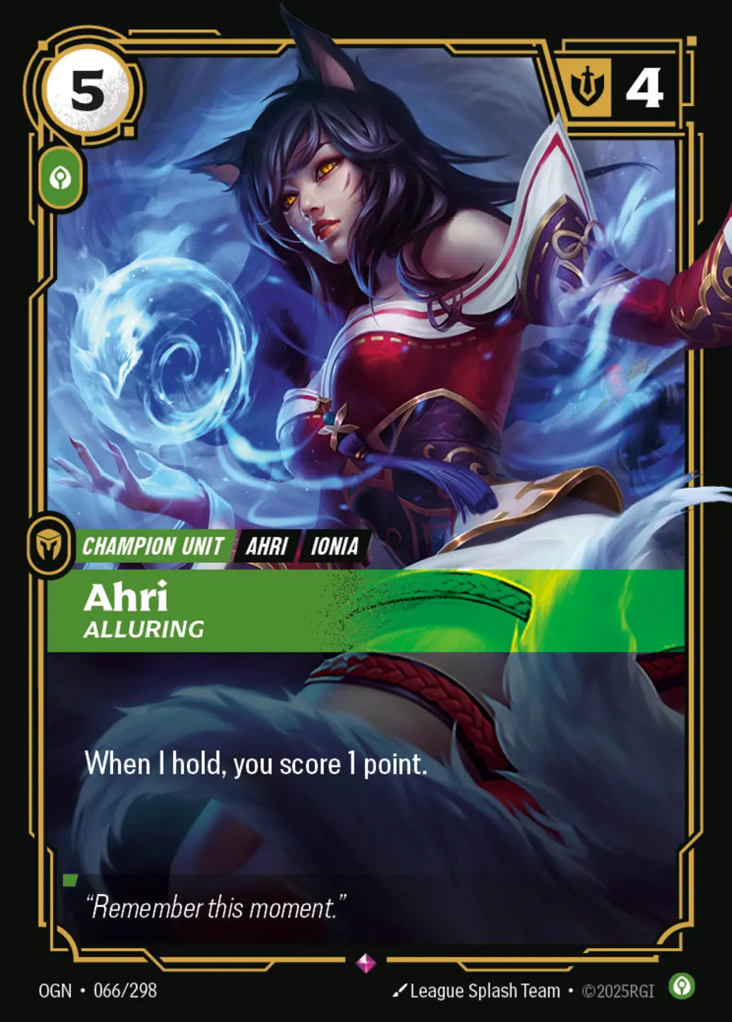 OGN-066/298 Ahri, Alluring (Foiled)