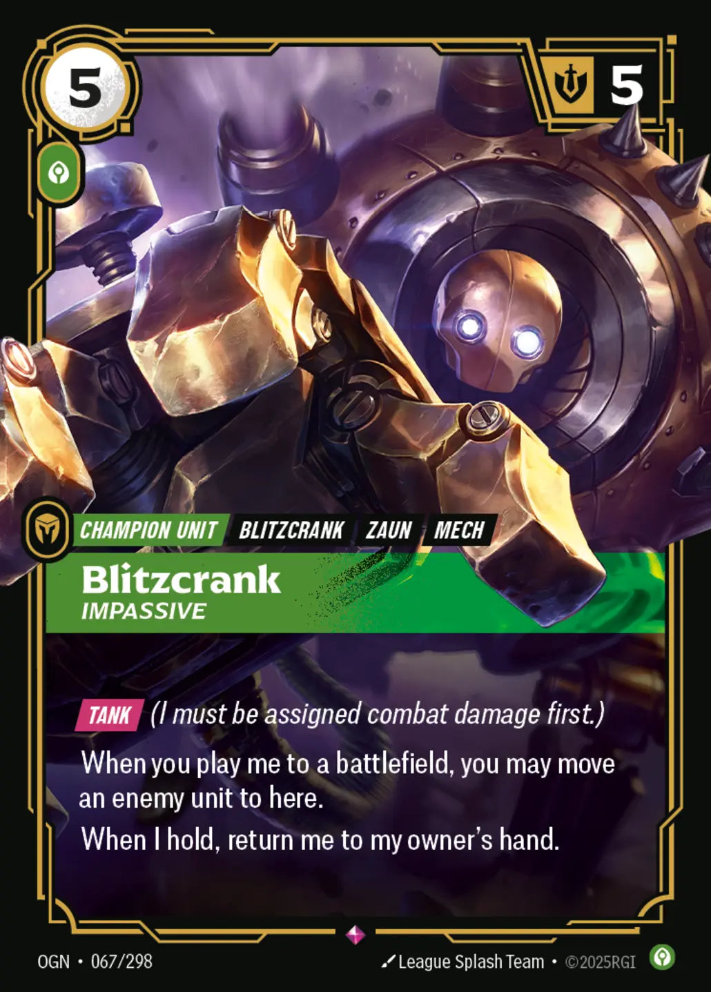OGN-067/298 Blitzcrank, Impassive (Foiled)