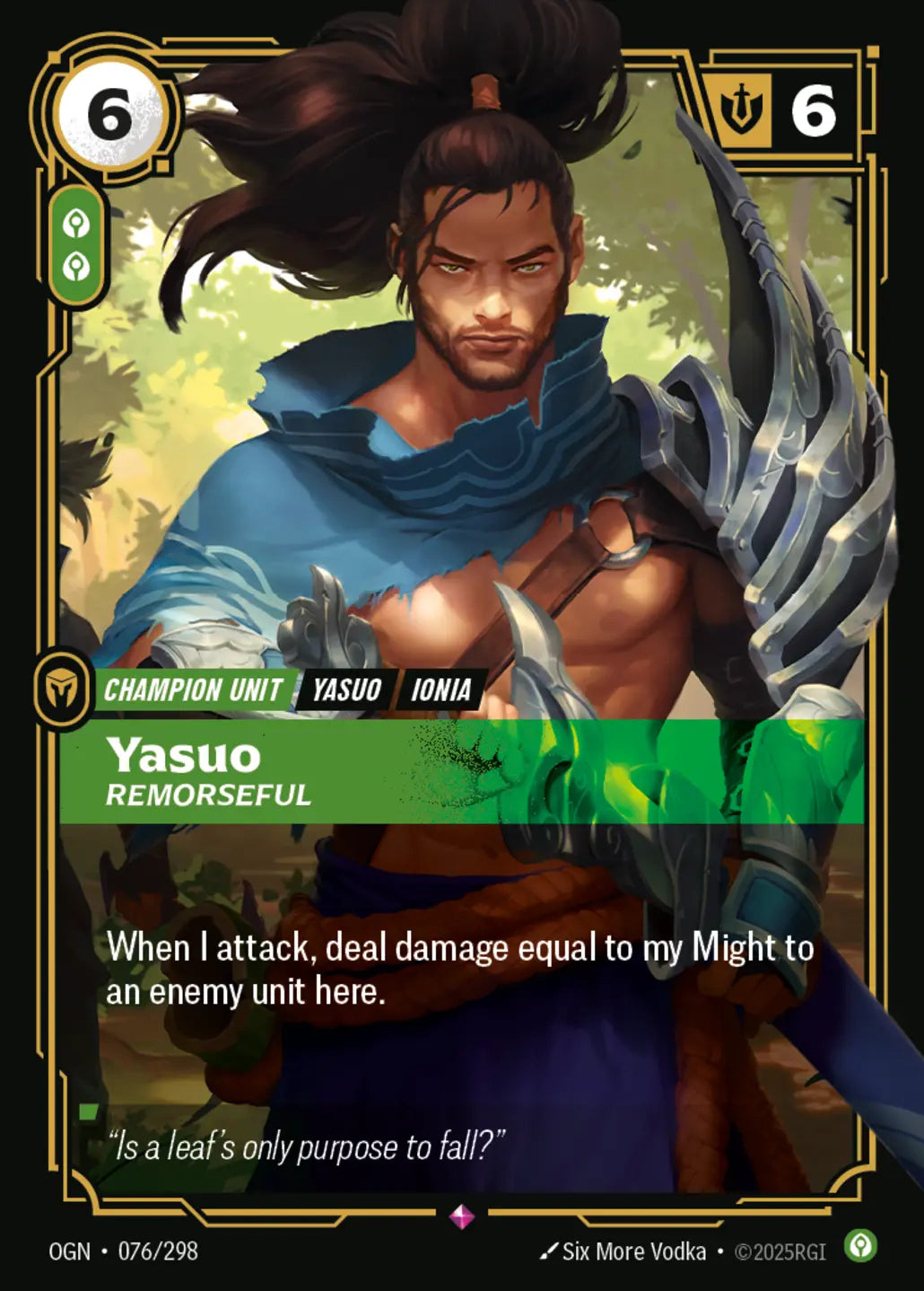 OGN-076/298 Yasuo, Remorseful (Foiled)