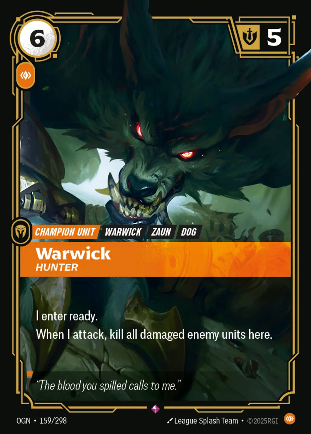 OGN-159/298 Warwick, Hunter (Foiled)