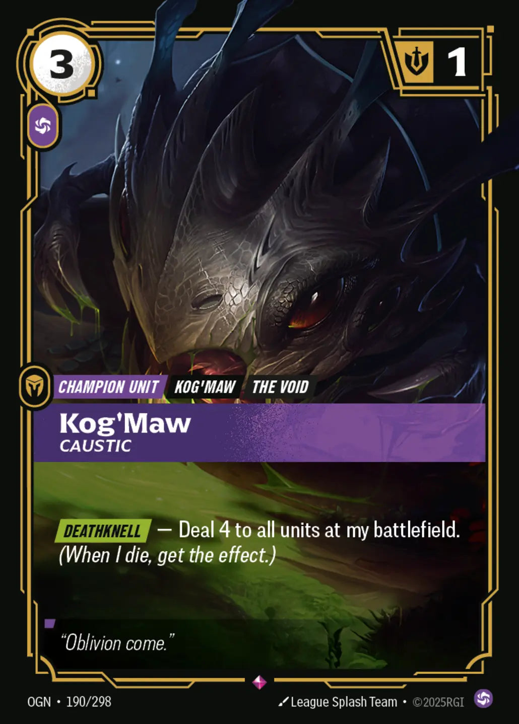 OGN-190/298 Kog'Maw, Caustic (Foiled)