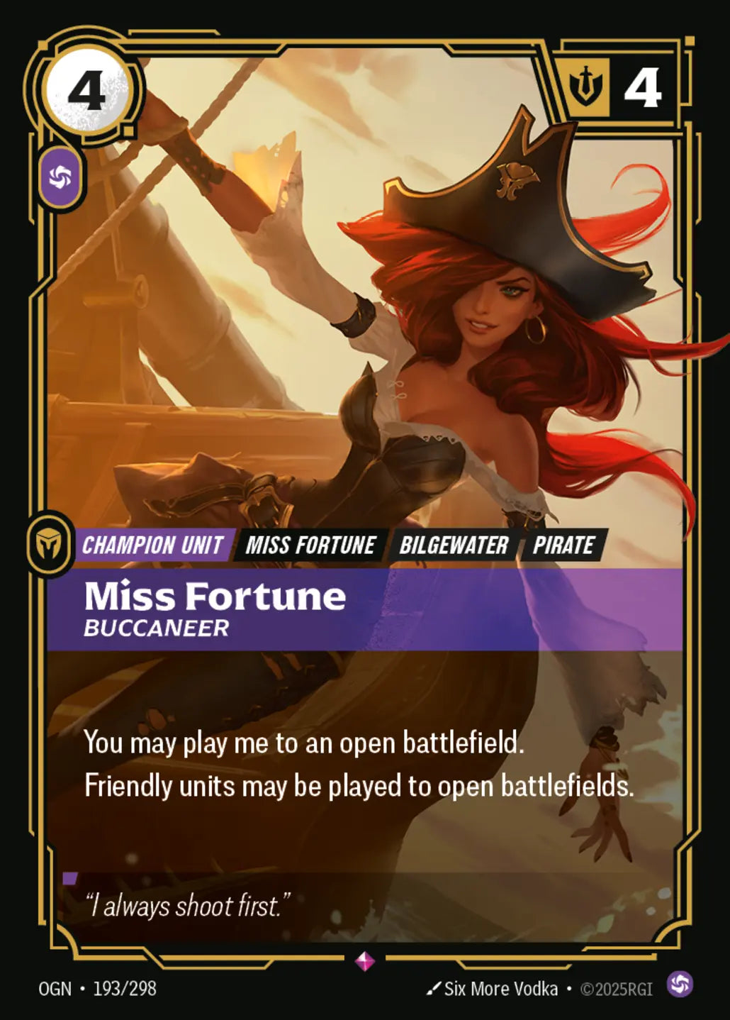 OGN-193/298 Miss Fortune, Buccaneer (Foiled)