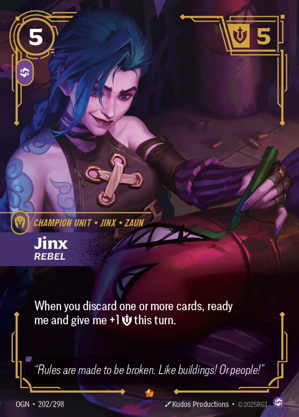 OGN-202/298 Jinx, Rebel (Foiled)