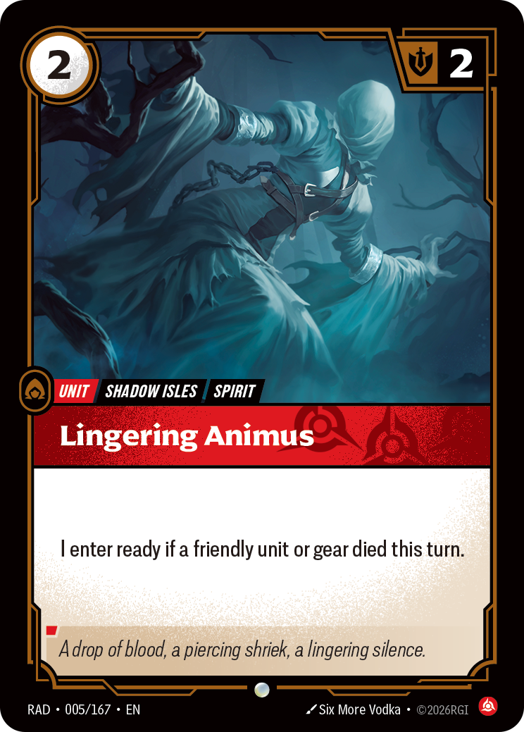 RAD-005/167 Lingering Animus (Foiled)