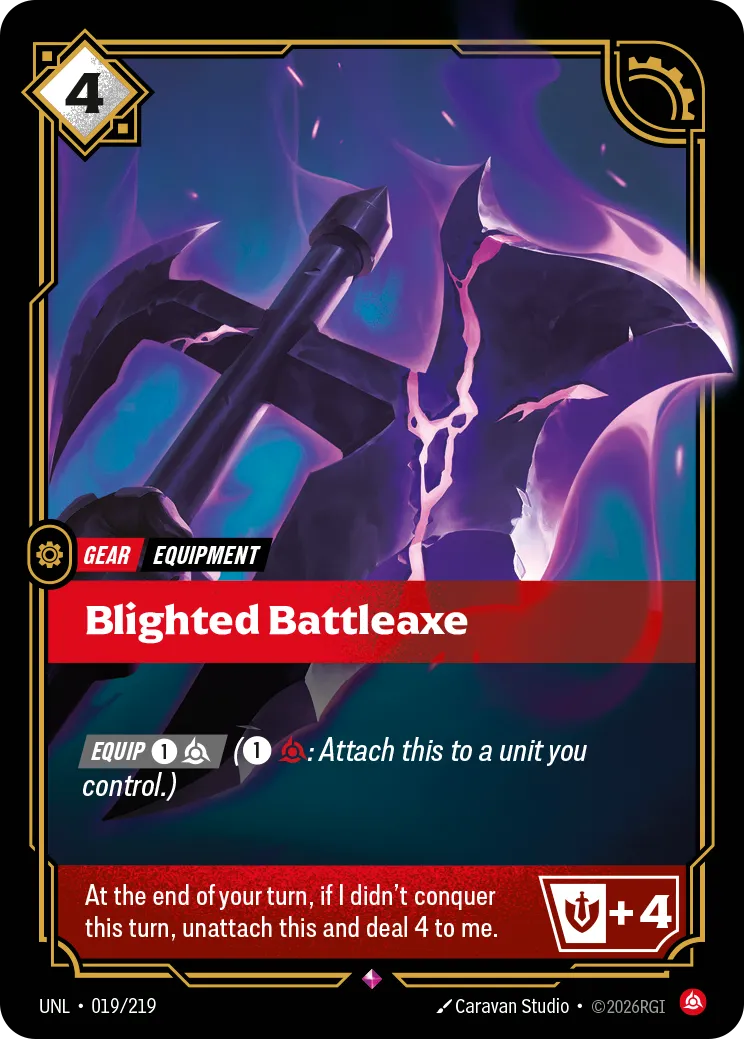 UNL-019/219 Blighted Battleaxe (Foiled)