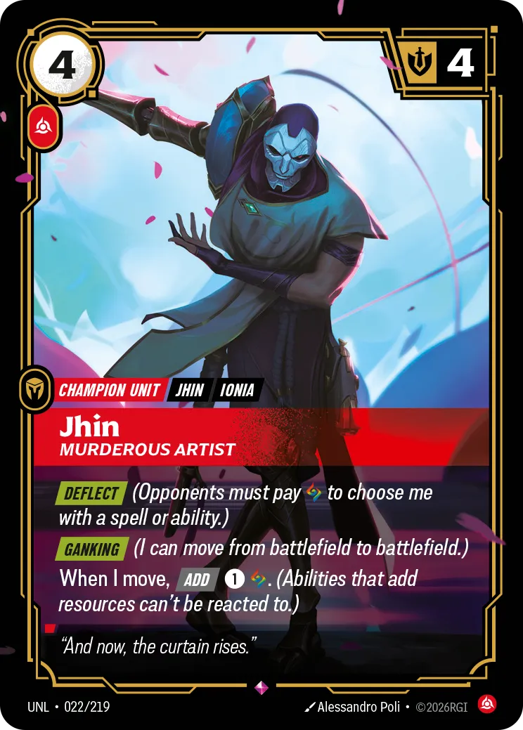 UNL-022/219 Jhin, Murderous Artist (Foiled)