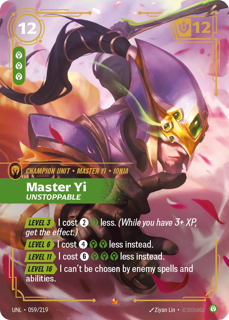 UNL-059/219 Master Yi, Unstoppable (Foiled)