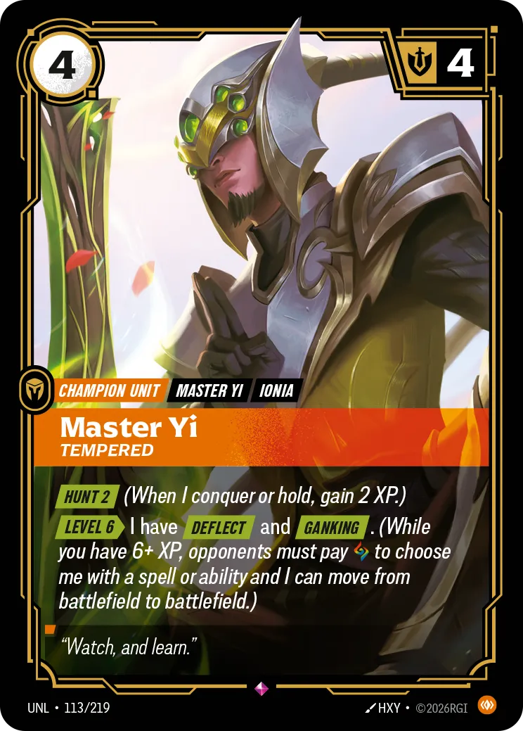 UNL-113/219 Master Yi, Tempered (Foiled)
