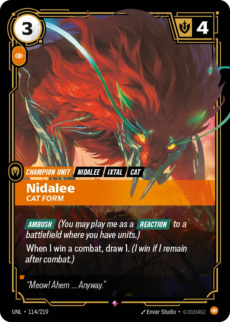 UNL-114/219 Nidalee, Cat Form