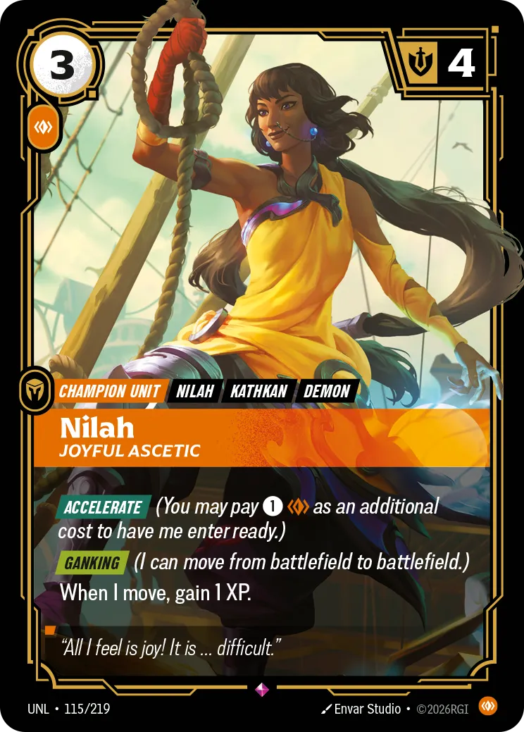 UNL-115/219 Nilah, Joyful Ascetic (Foiled)