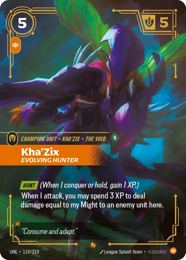 UNL-119/219 Kha'Zix, Evolving Hunter (Foiled)