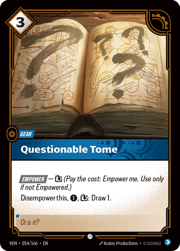 VEN-054/166 Questionable Tome (Foiled)