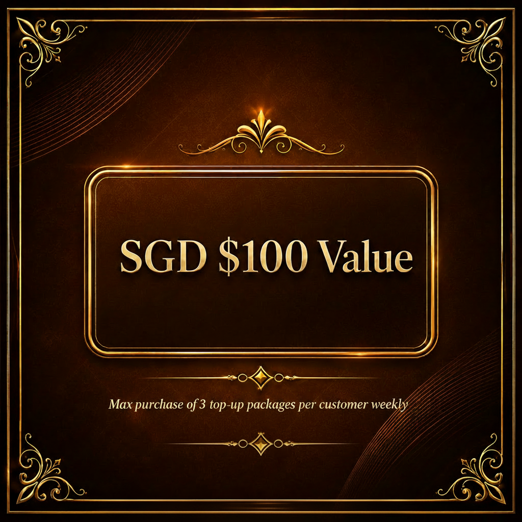 SGD $100 Value - Fine Print Above Divider
